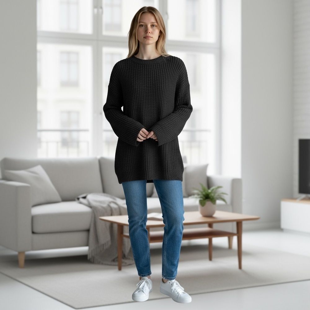 CHAUS Black Wool Blend Sweater